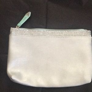 Ipsy silver glitter makeup bag